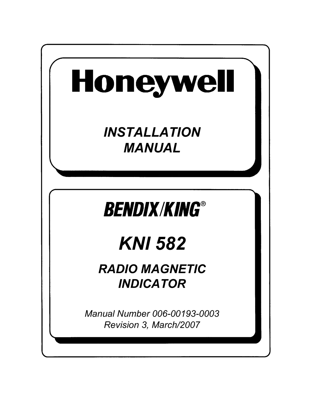 Honeywell KNI 582 installation manual Kni 