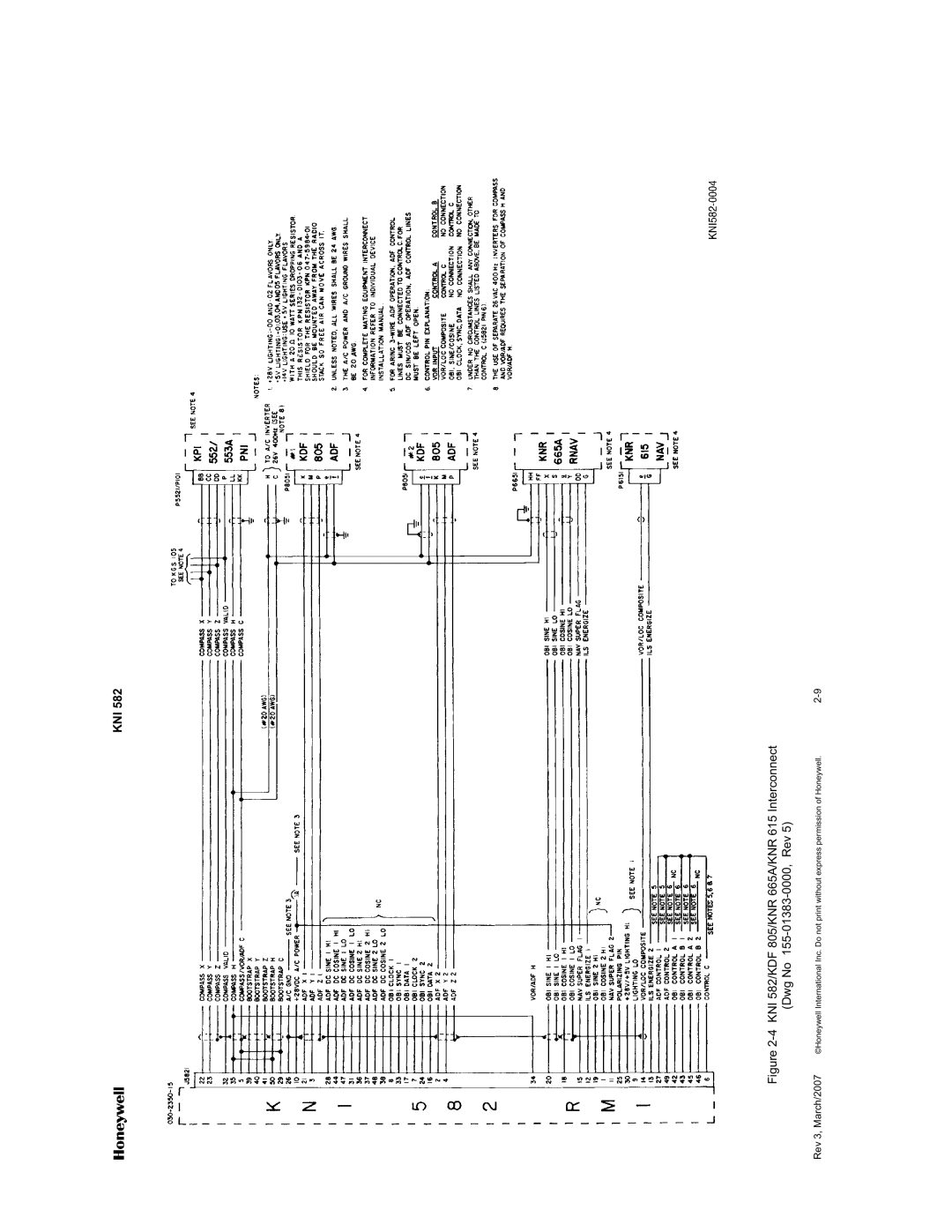 Honeywell KNI 582 installation manual Kni 