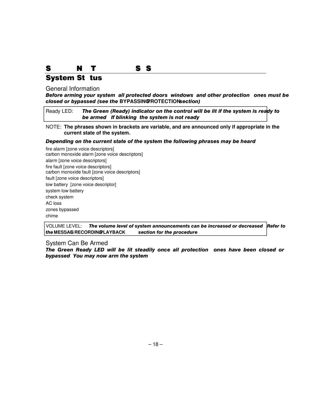 Honeywell L5100 manual System Status, System Can Be Armed 