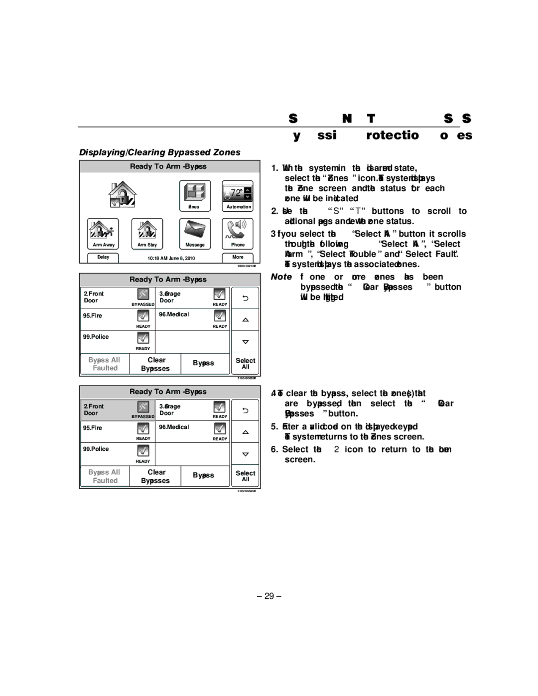 Honeywell L5100 manual Displaying/Clearing Bypassed Zones, Faulted 