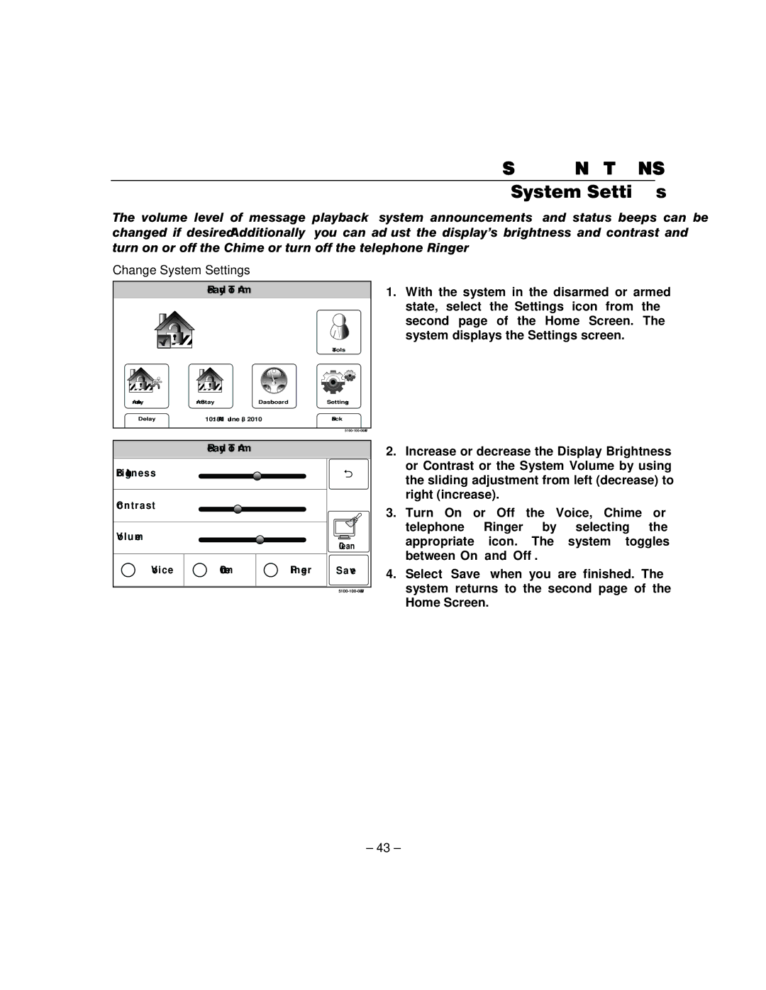 Honeywell L5100 manual Change System Settings 