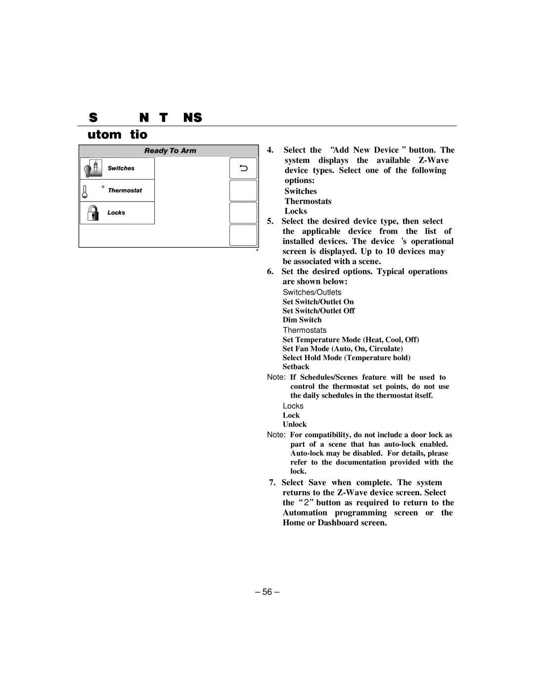 Honeywell L5100 manual Locks 