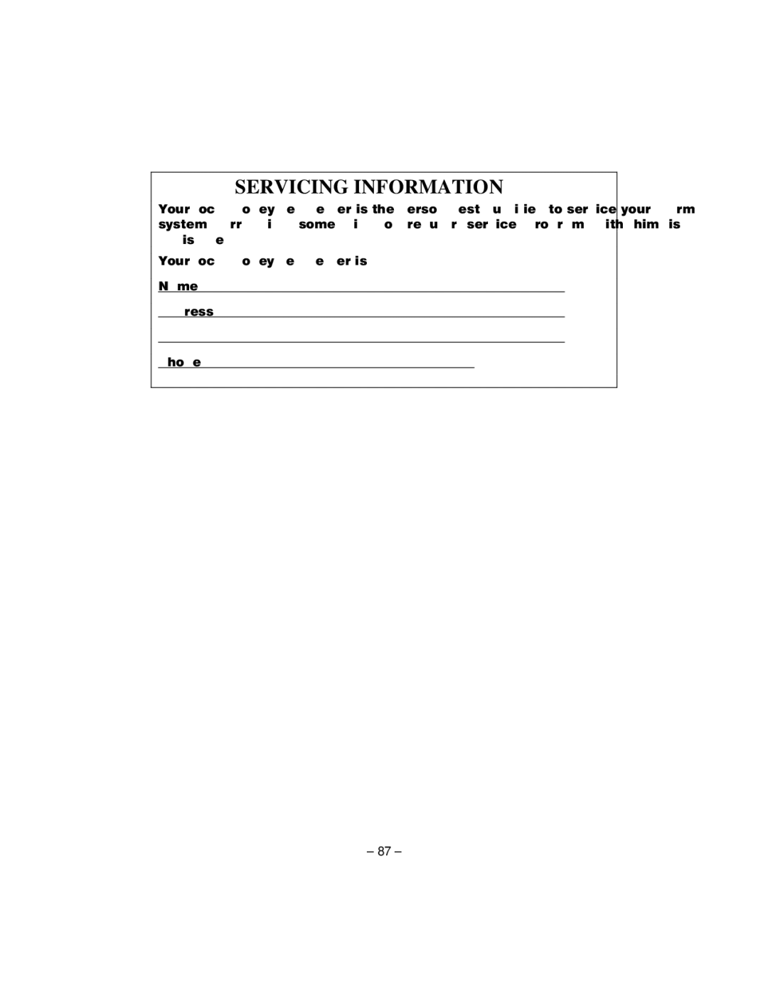 Honeywell L5100 manual Servicing Information 