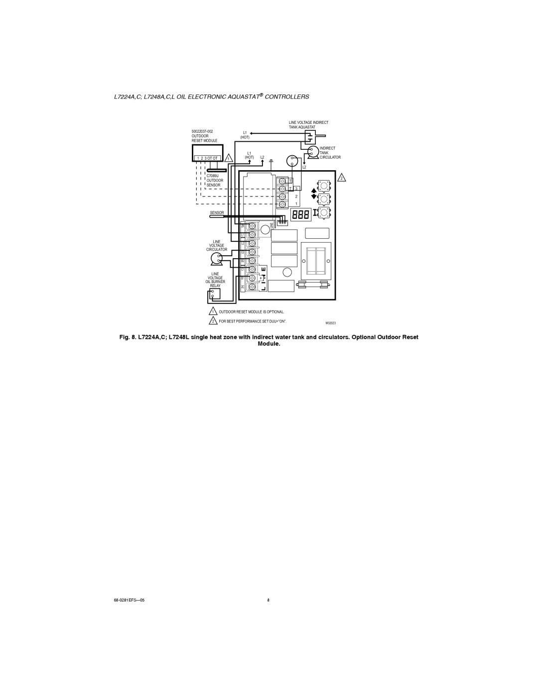 Honeywell L7248A,C,L, L7224A,C installation instructions Line Voltage Indirect Tank Aquastat 