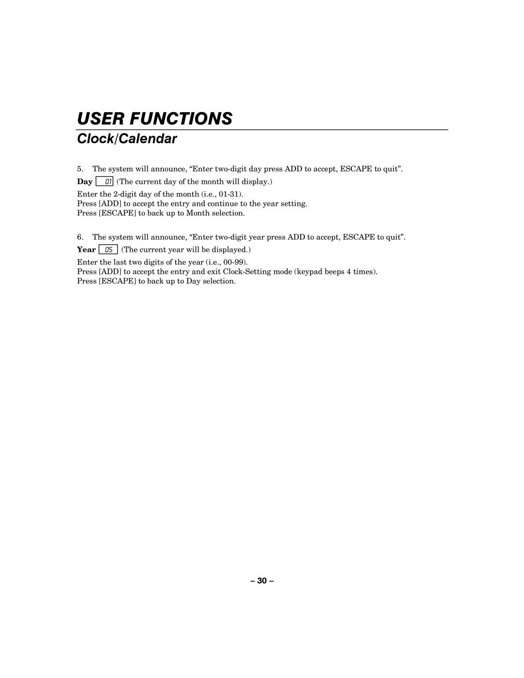 Honeywell LYNXR-I manual Day, Year 