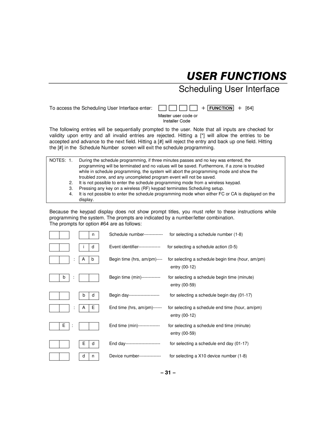 Honeywell LYNXR-I manual Scheduling User Interface 