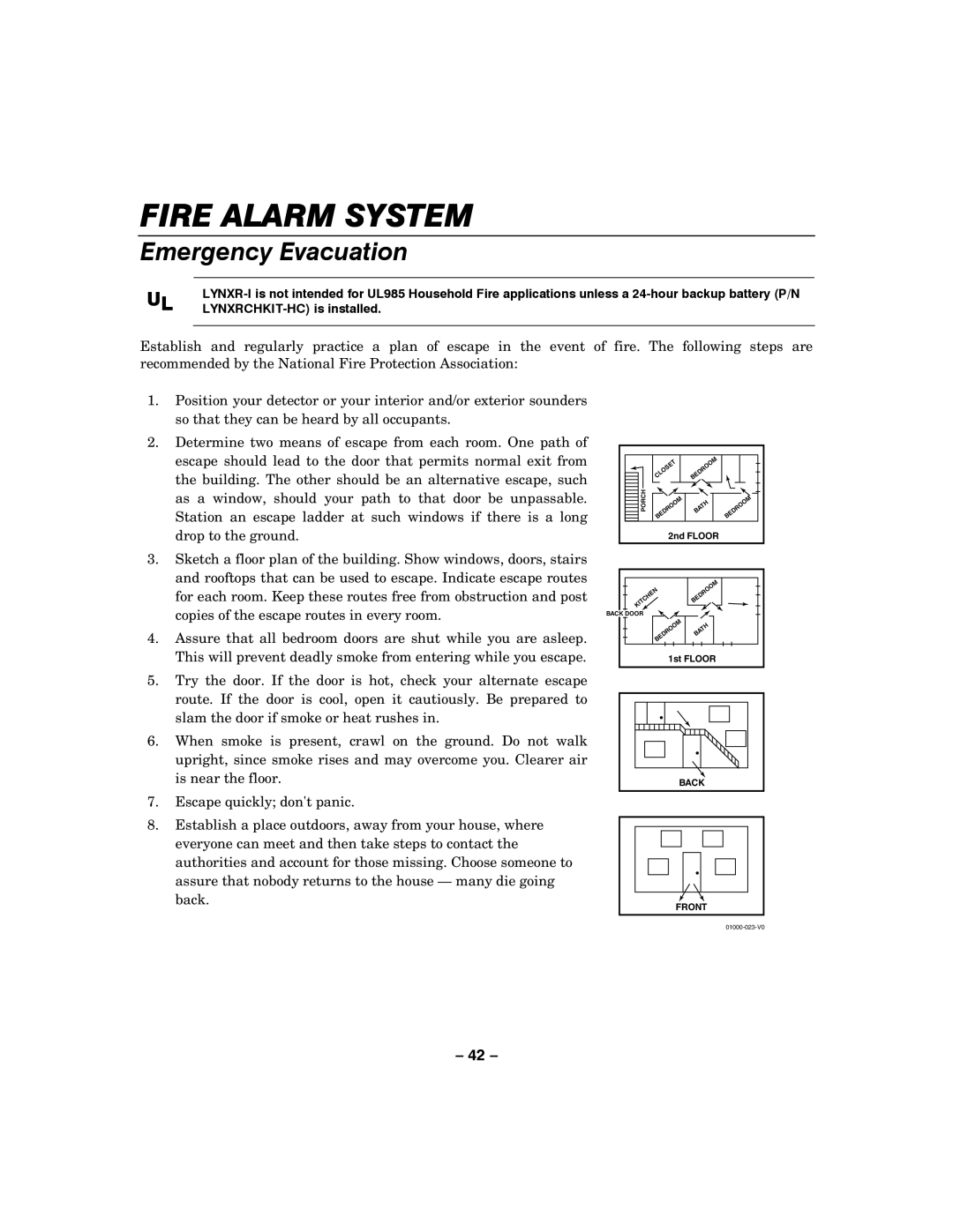 Honeywell LYNXR-I manual Emergency Evacuation 