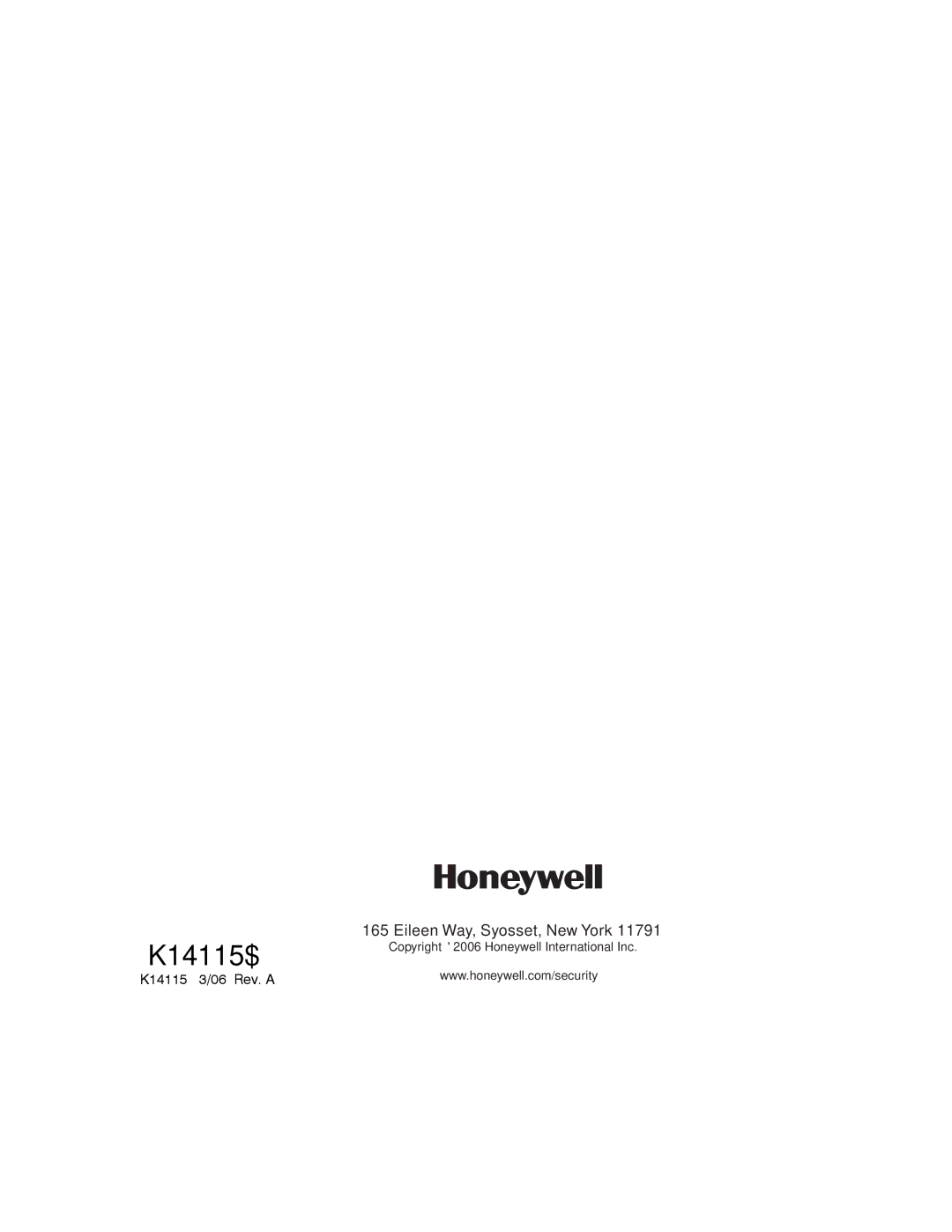 Honeywell LYNXR-I manual ‡K14115$Š 