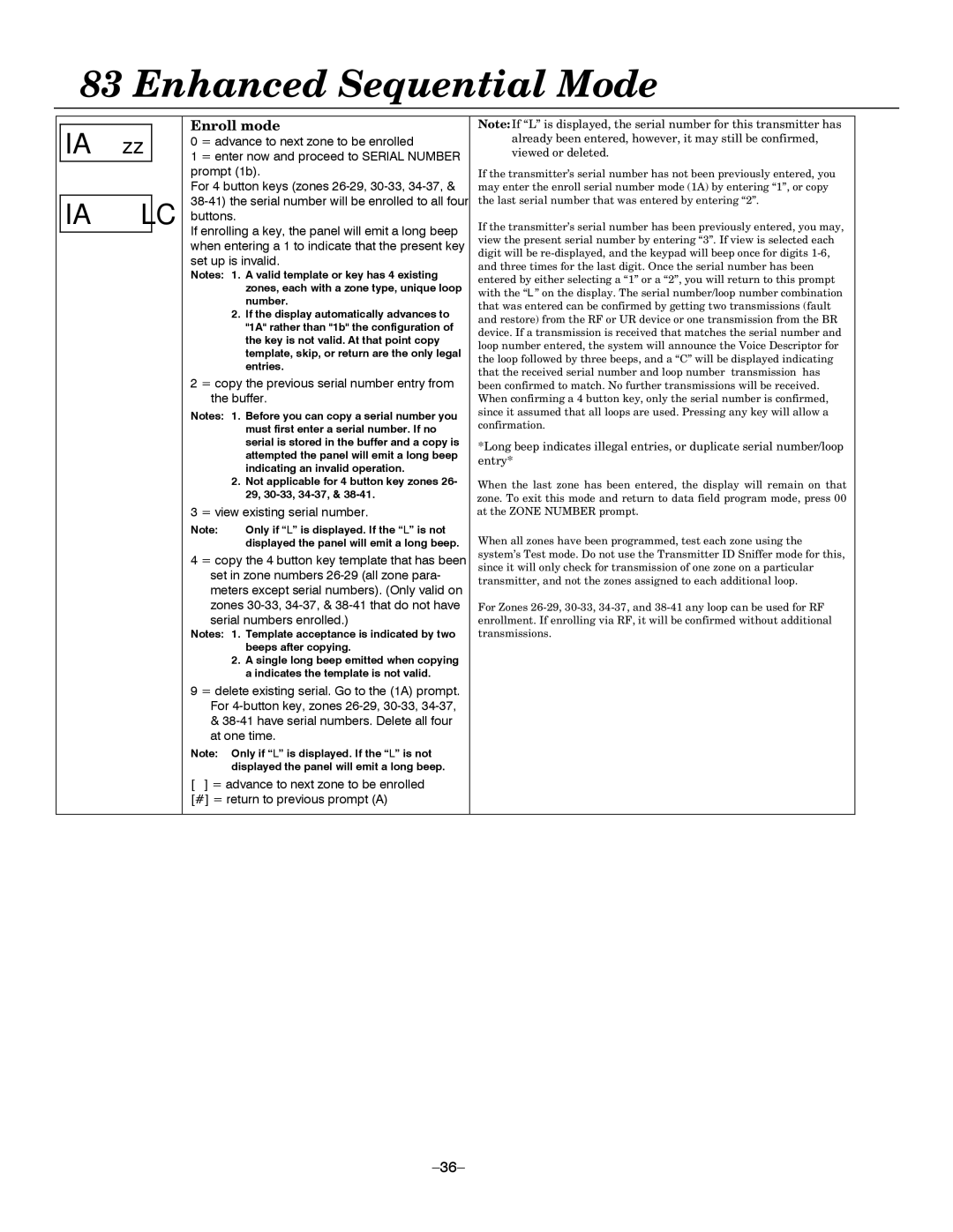 Honeywell LYNXR Series, LYNXR-EN setup guide Ia Lc, = copy the previous serial number entry from the buffer 