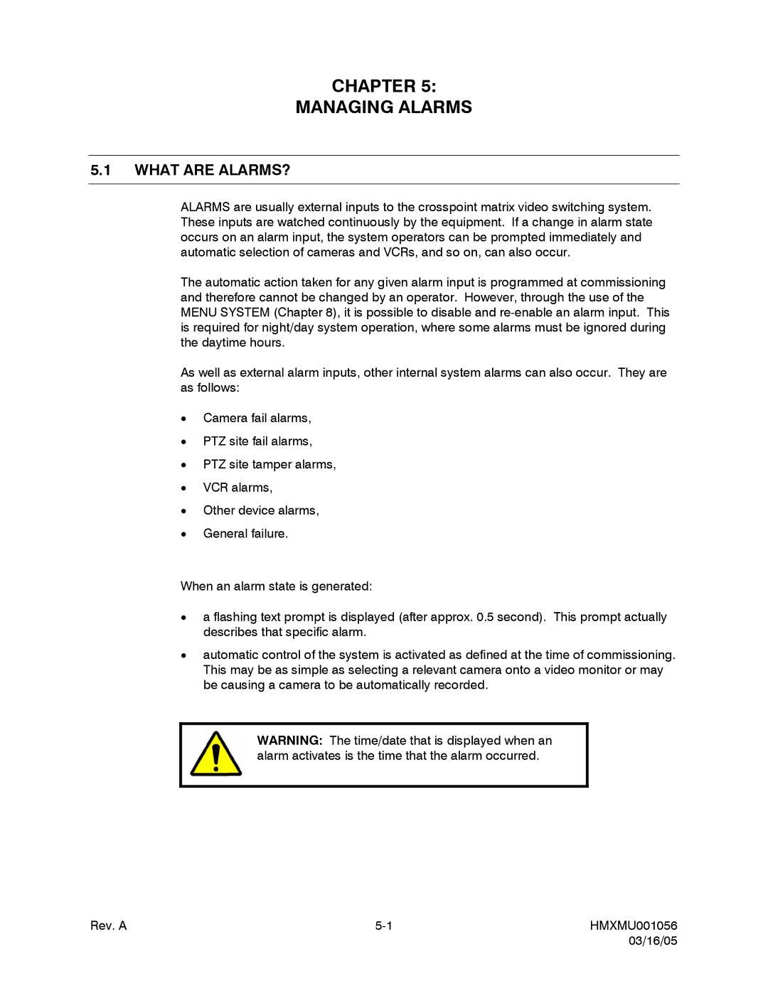 Honeywell MAXPRO-NET manual Chapter Managing Alarms, What are ALARMS? 