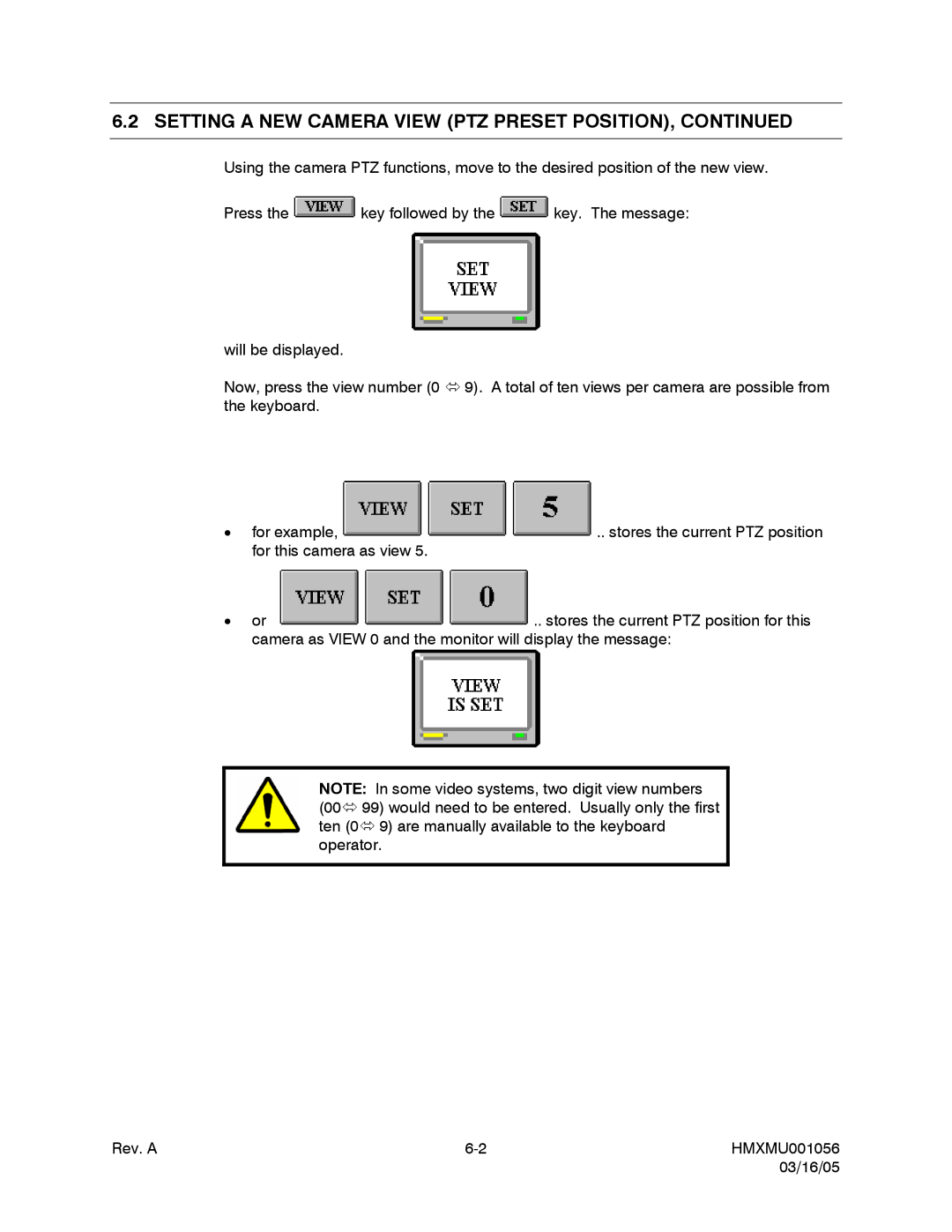 Honeywell MAXPRO-NET manual Setting a NEW Camera View PTZ Preset Position 