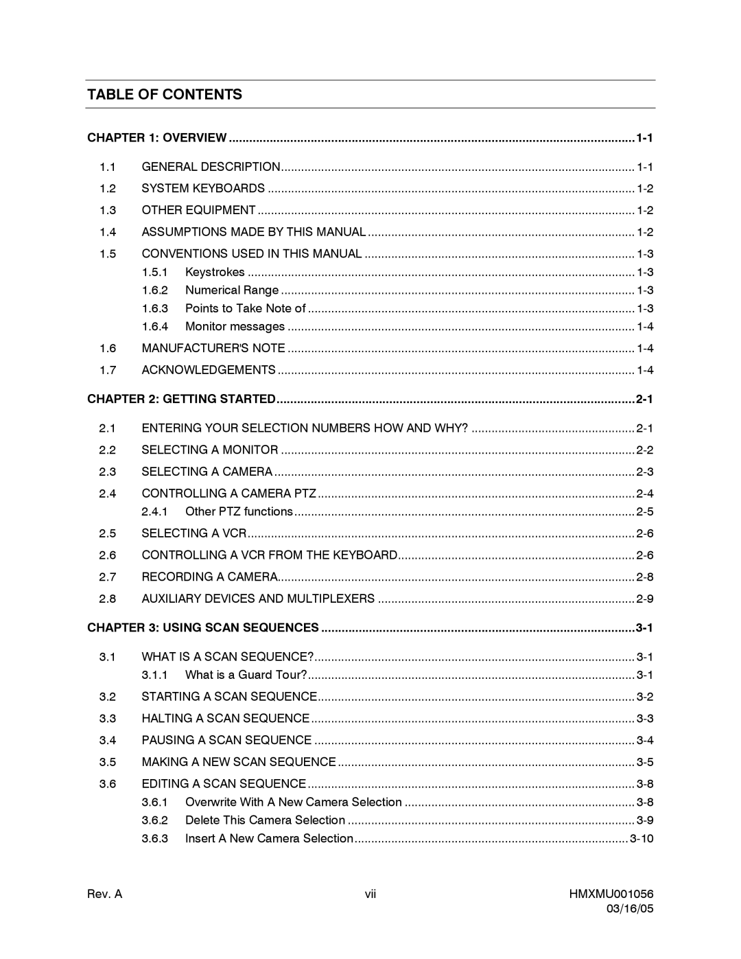 Honeywell MAXPRO-NET manual Table of Contents 