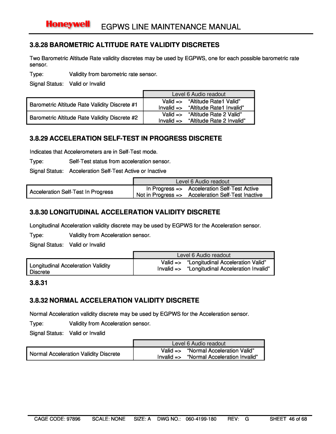 Honeywell MK VIII, MK XXII manual Acceleration Self-Testin Progress Discrete, 3.8.31, Normal Acceleration Validity Discrete 