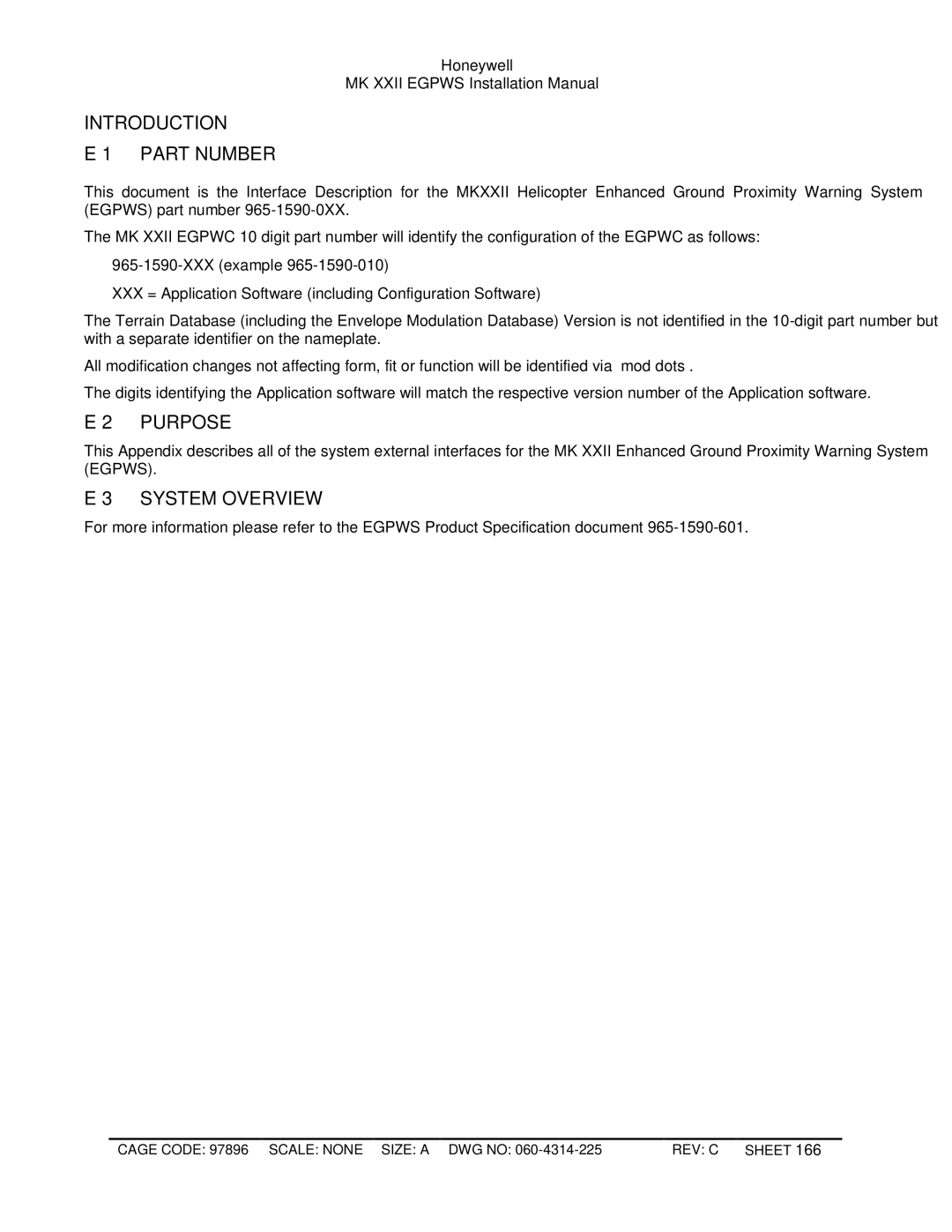 Honeywell MKXXII installation manual Introduction Part Number, Purpose, System Overview 