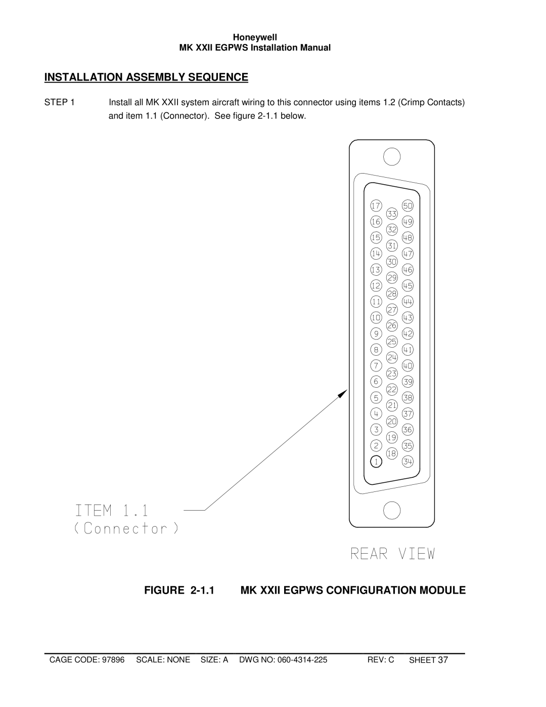 Honeywell MKXXII installation manual Installation Assembly Sequence, MK Xxii Egpws Configuration Module 