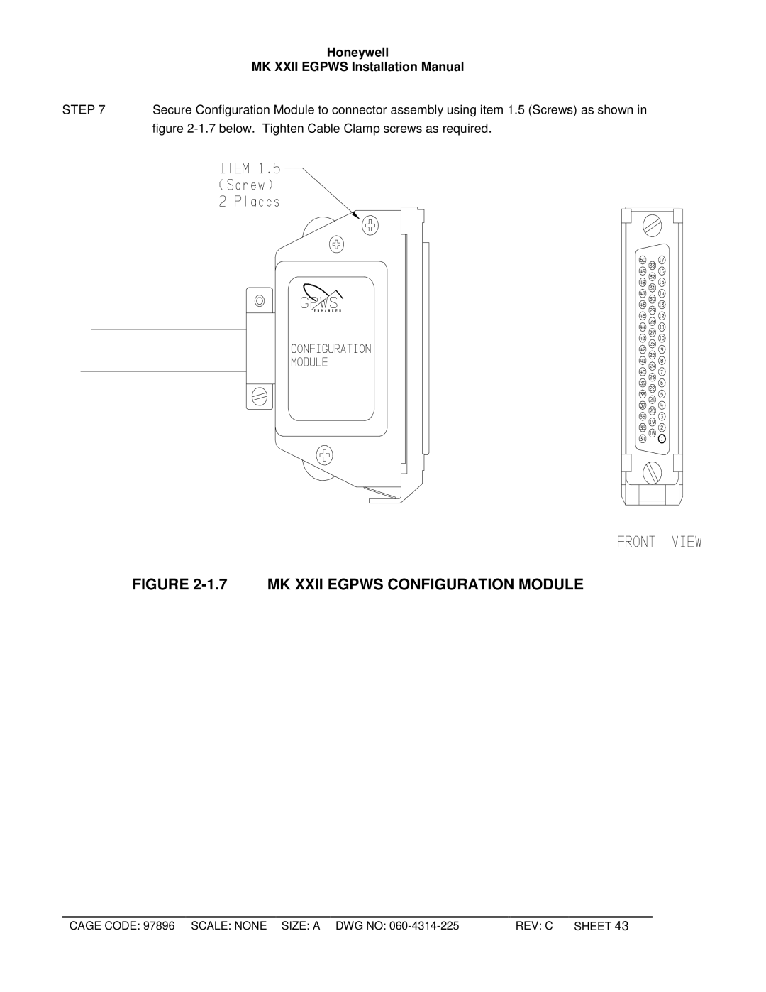 Honeywell MKXXII installation manual MK Xxii Egpws Configuration Module 