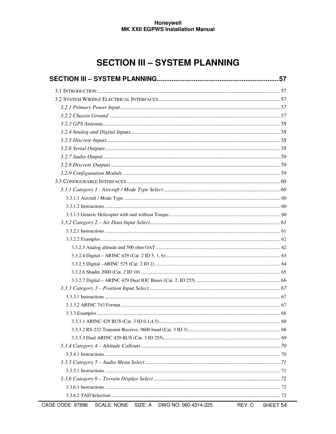 Honeywell MKXXII installation manual Section III System Planning 