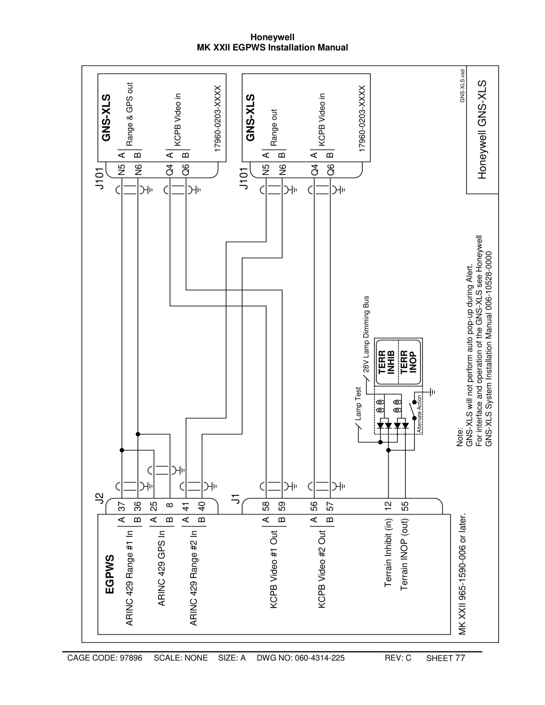 Honeywell MKXXII installation manual J101 