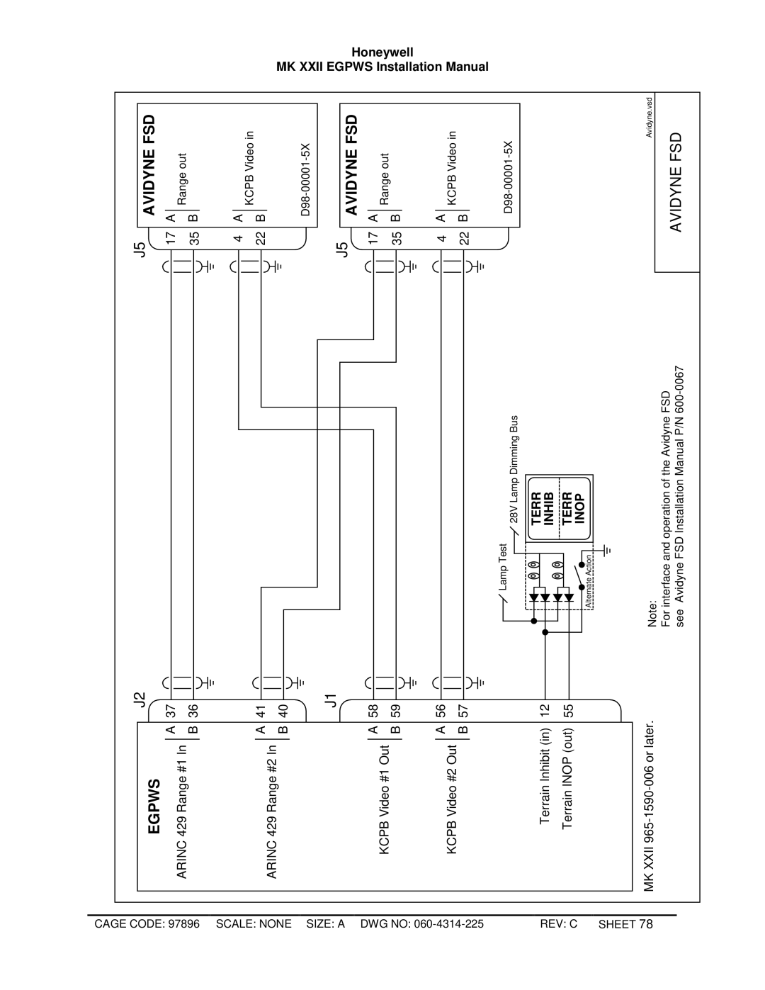 Honeywell MKXXII installation manual Egpws Avidyne FSD 