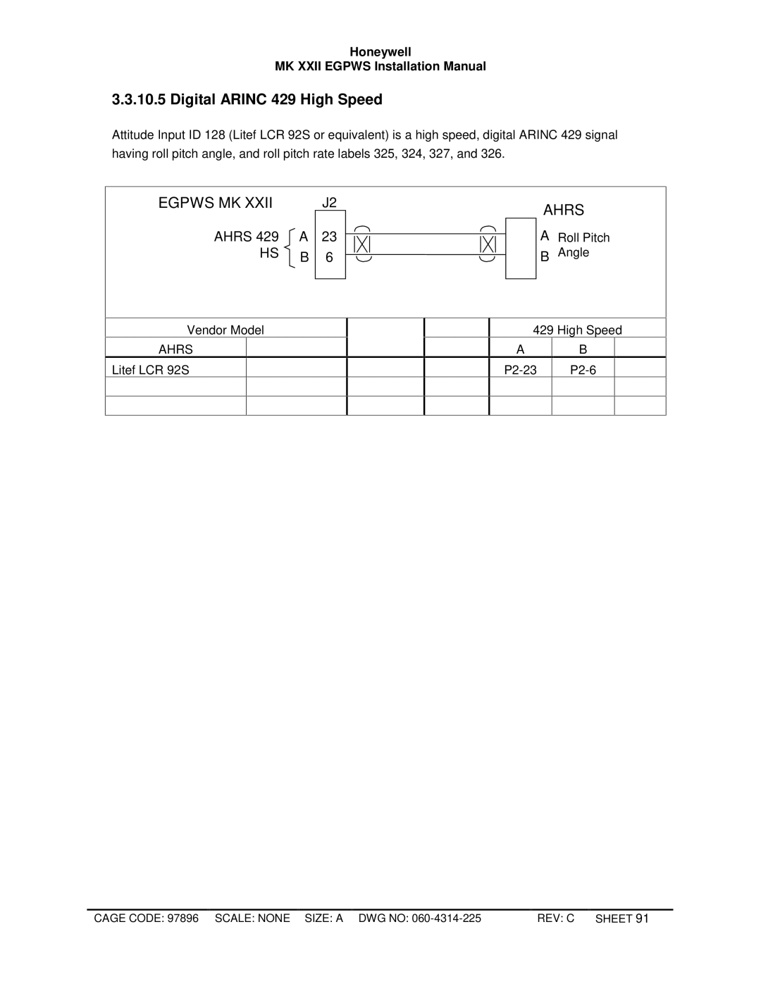 Honeywell MKXXII installation manual Digital Arinc 429 High Speed, Ahrs 