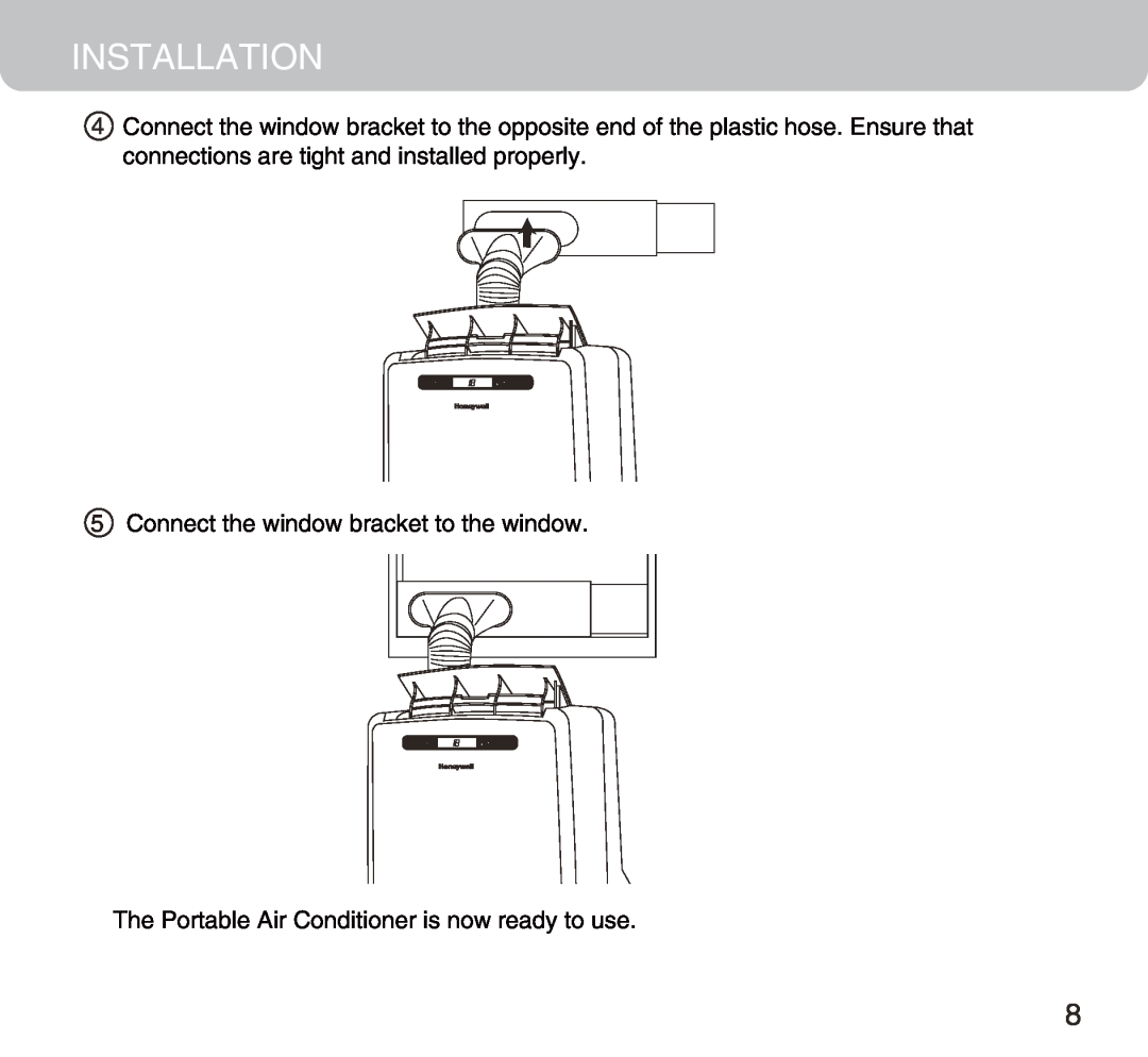 Honeywell MM14CCS owner manual Installation, 5Connect the window bracket to the window 