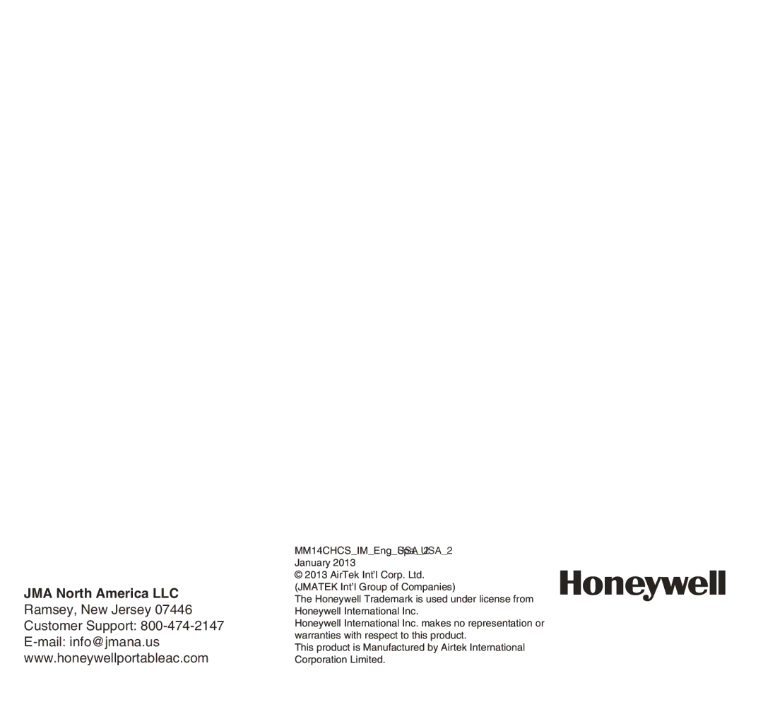 Honeywell owner manual MM14CHCSIMEngSpaUSAUSA22 January 