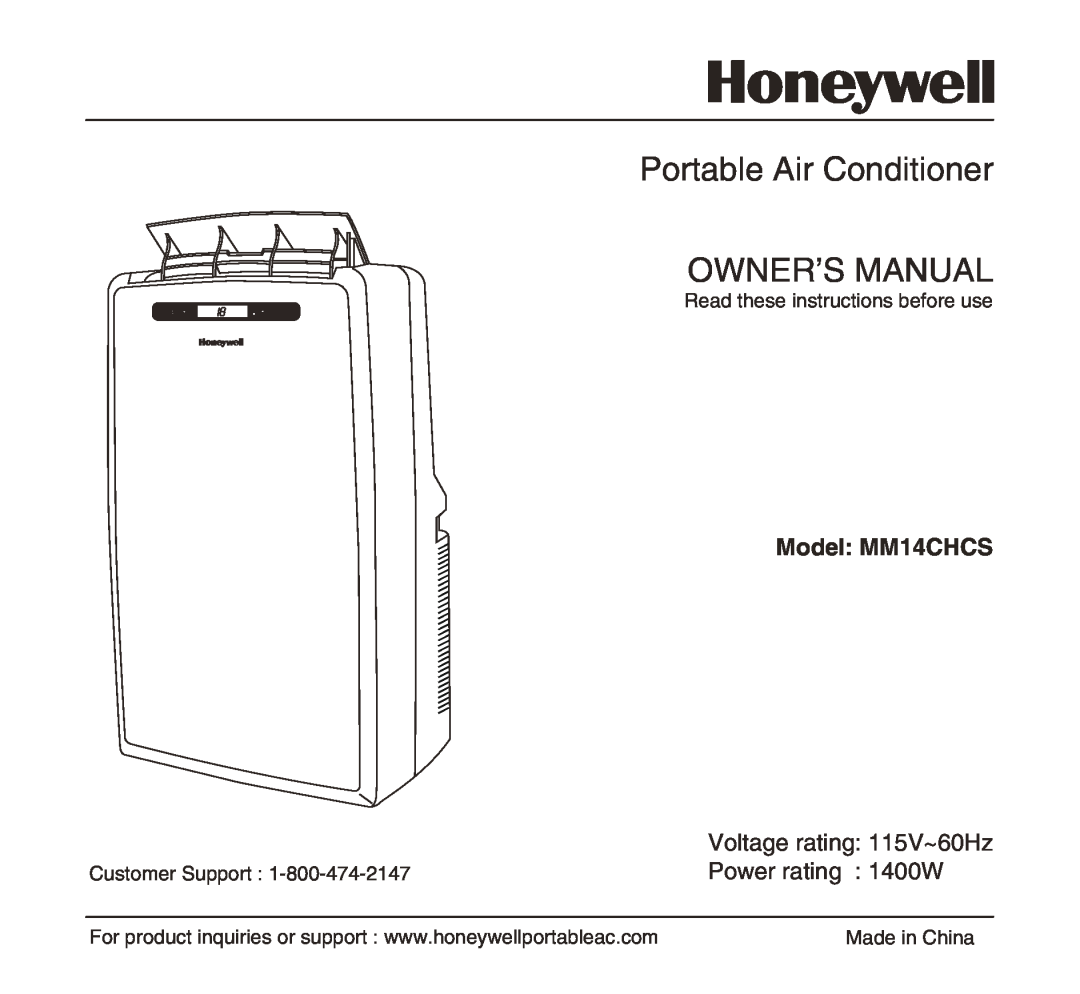 Honeywell owner manual Model MM14CHCS, Portable Air Conditioner 