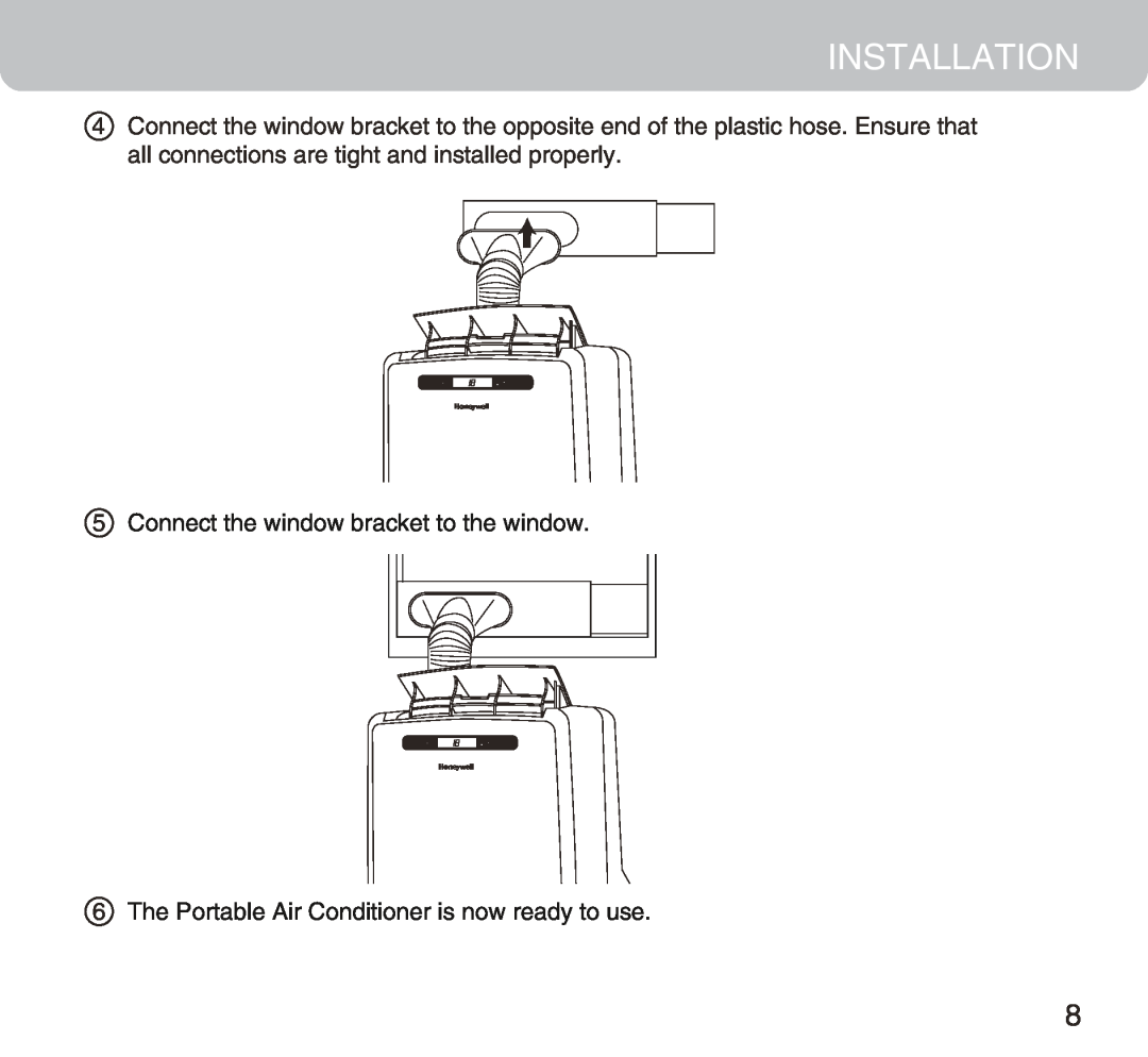 Honeywell MM14CHCS owner manual Installation, Connect the window bracket to the window 