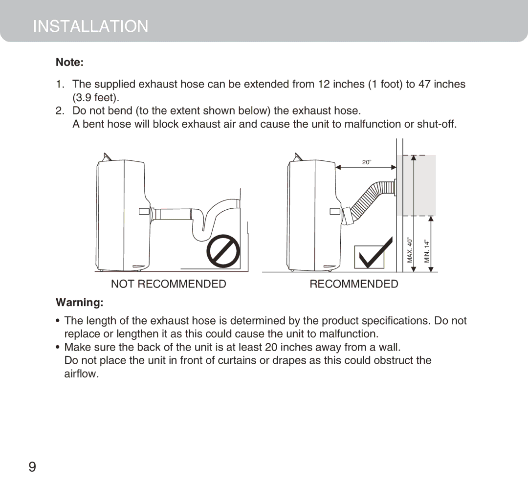 Honeywell MN12CES owner manual Not Recommended 