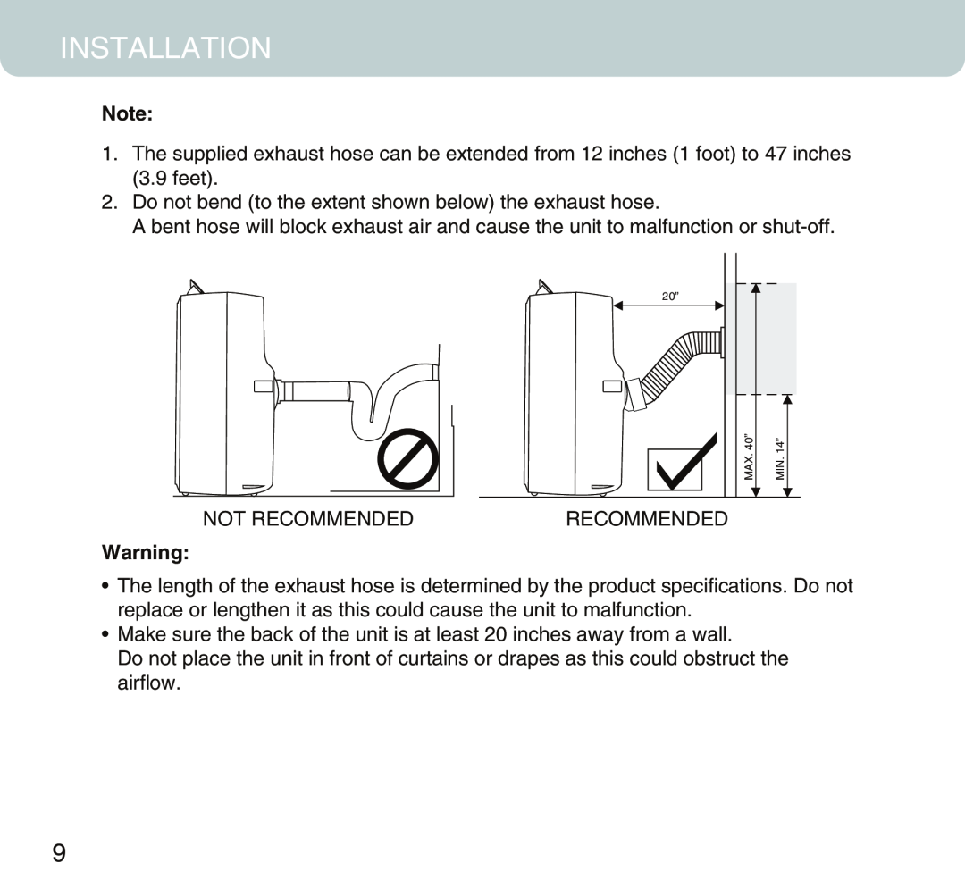 Honeywell MN12CES owner manual Installation, Not Recommended 