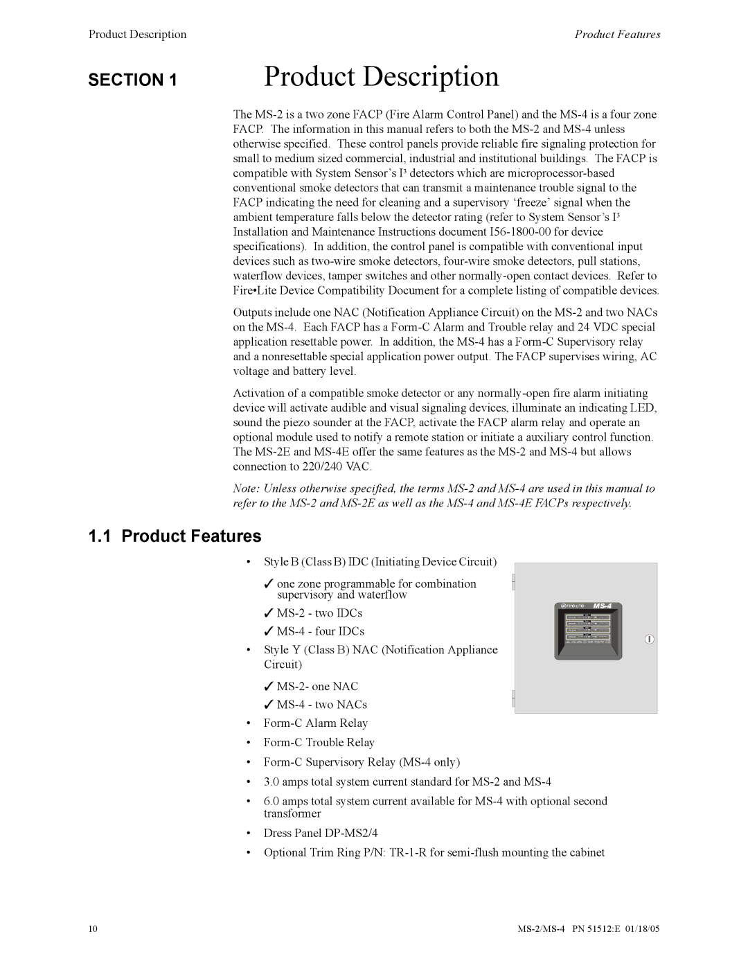 Honeywell MS-2 manual Product Description, Product Features 