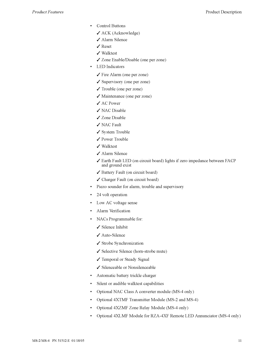 Honeywell MS-2 manual Product Features Product Description 