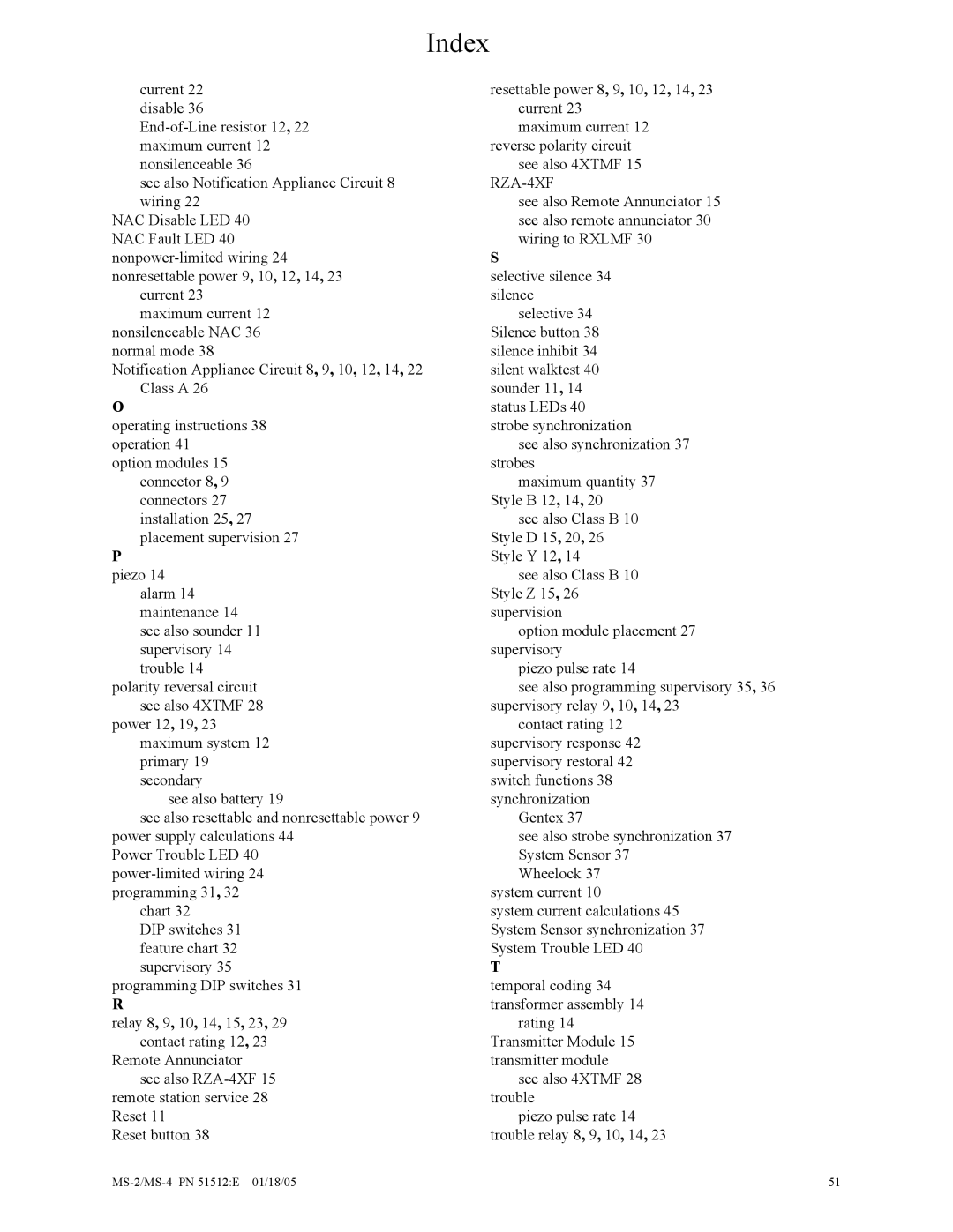 Honeywell MS-2 manual Index 