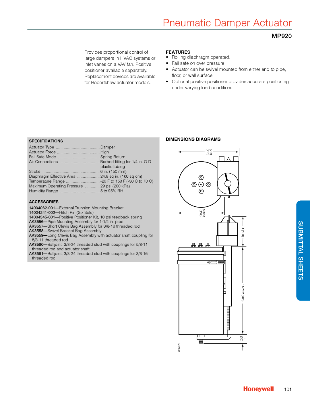 Honeywell MS4103 manual MP920, 101 