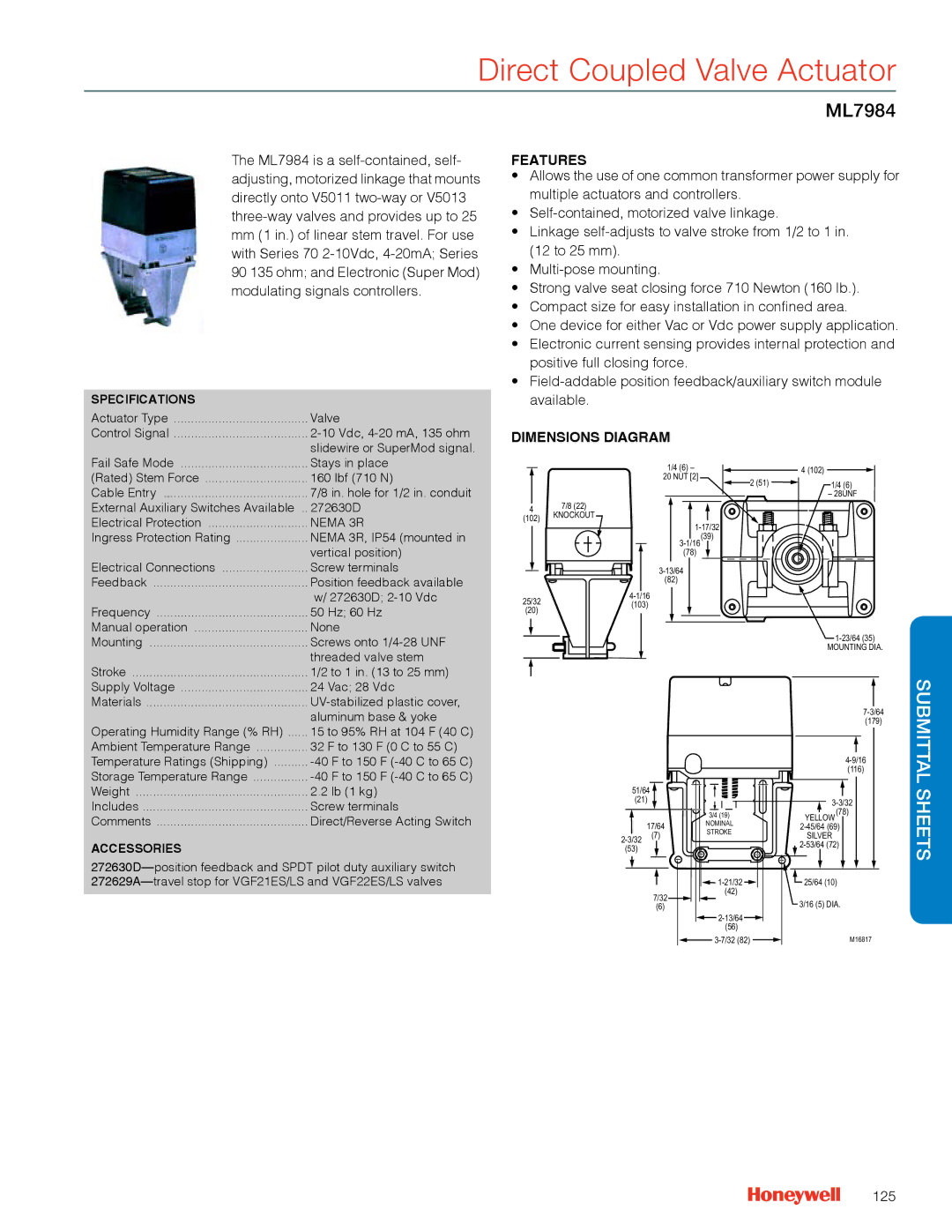 Honeywell MS4103 manual ML7984, 125 