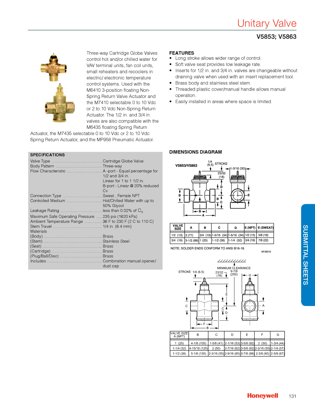 Honeywell MS4103 manual V5853, 131 