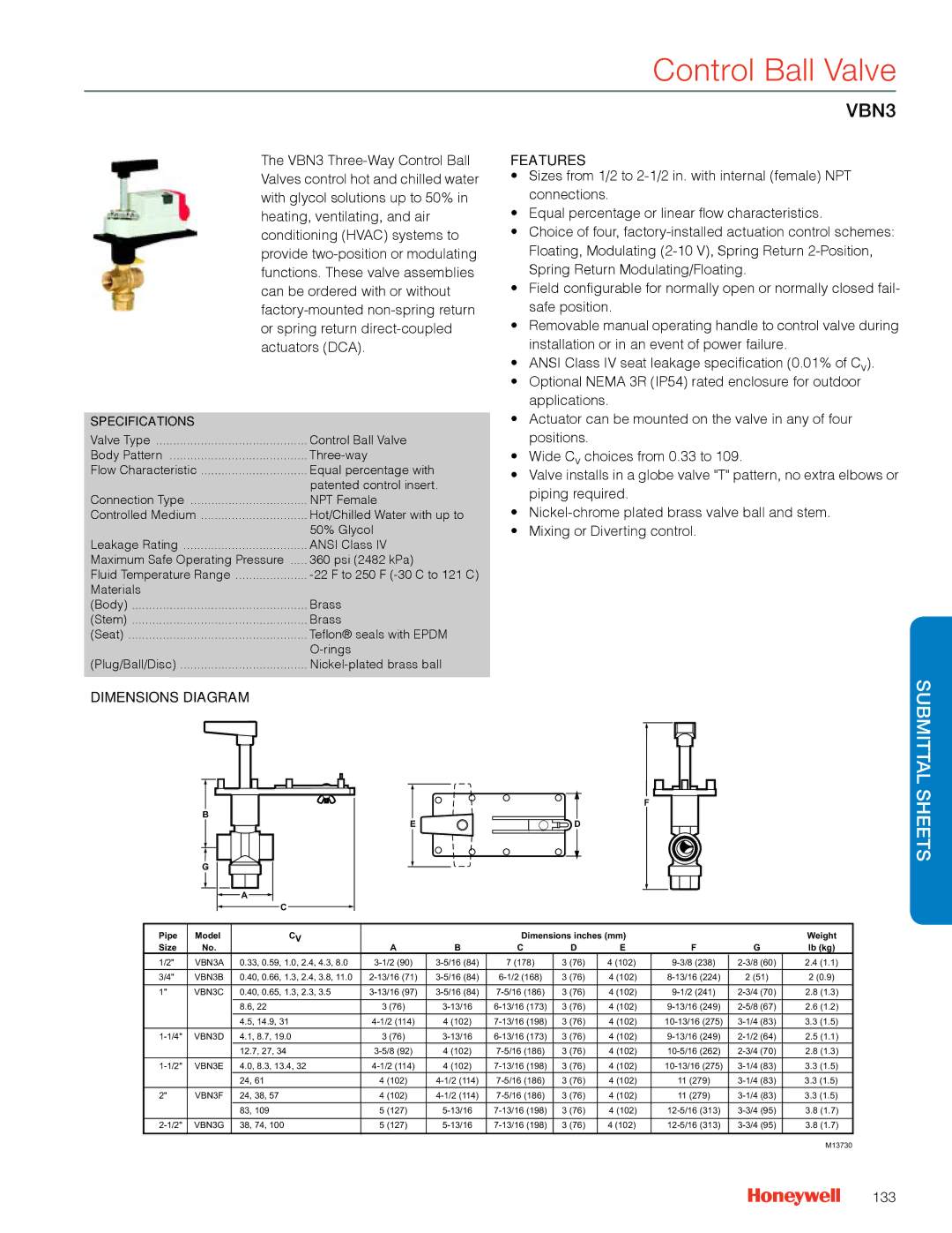 Honeywell MS4103 manual VBN3, 133 