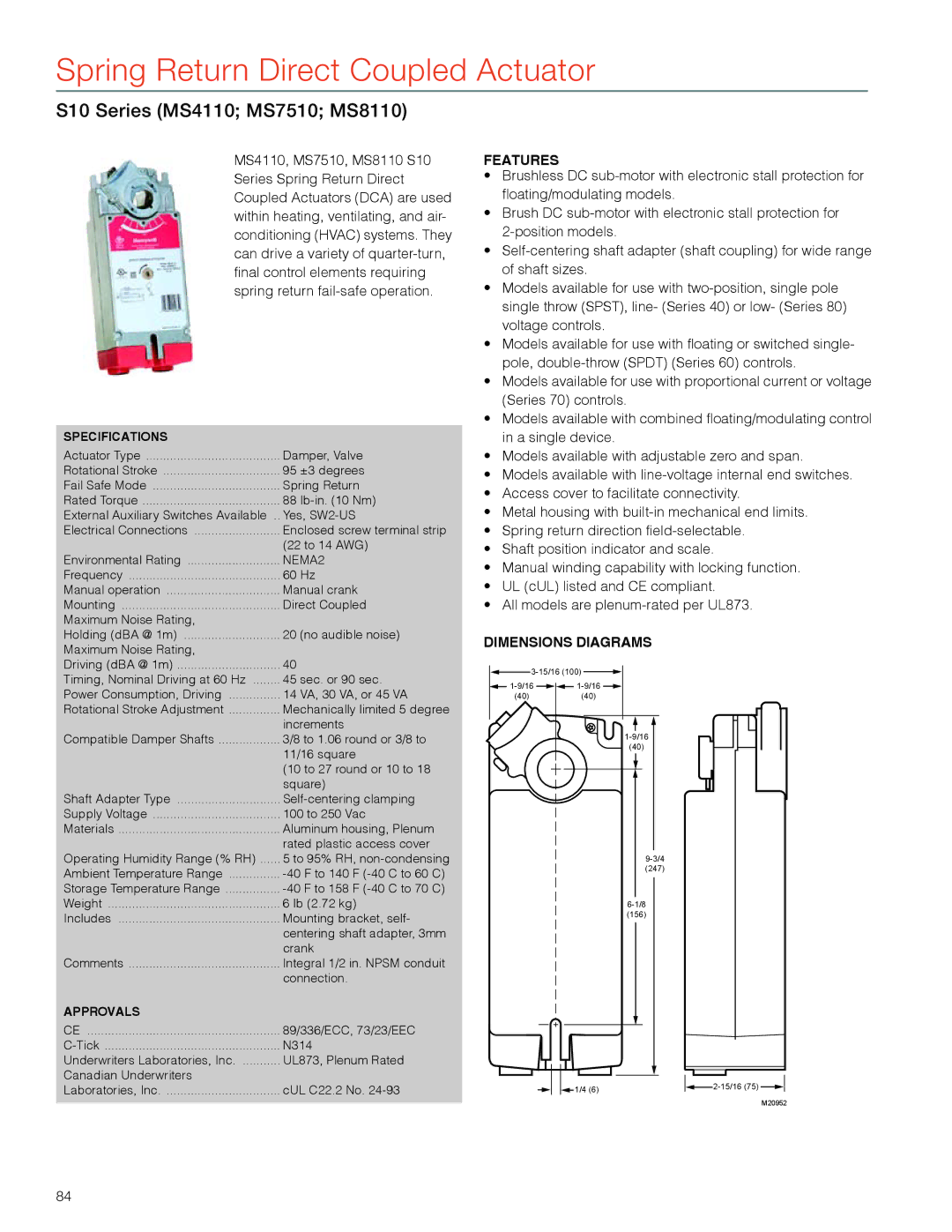 Honeywell MS4103 manual S10 Series MS4110 MS7510 MS8110 