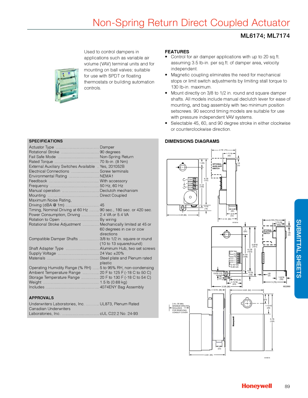 Honeywell MS4103 manual ML6174 ML7174 