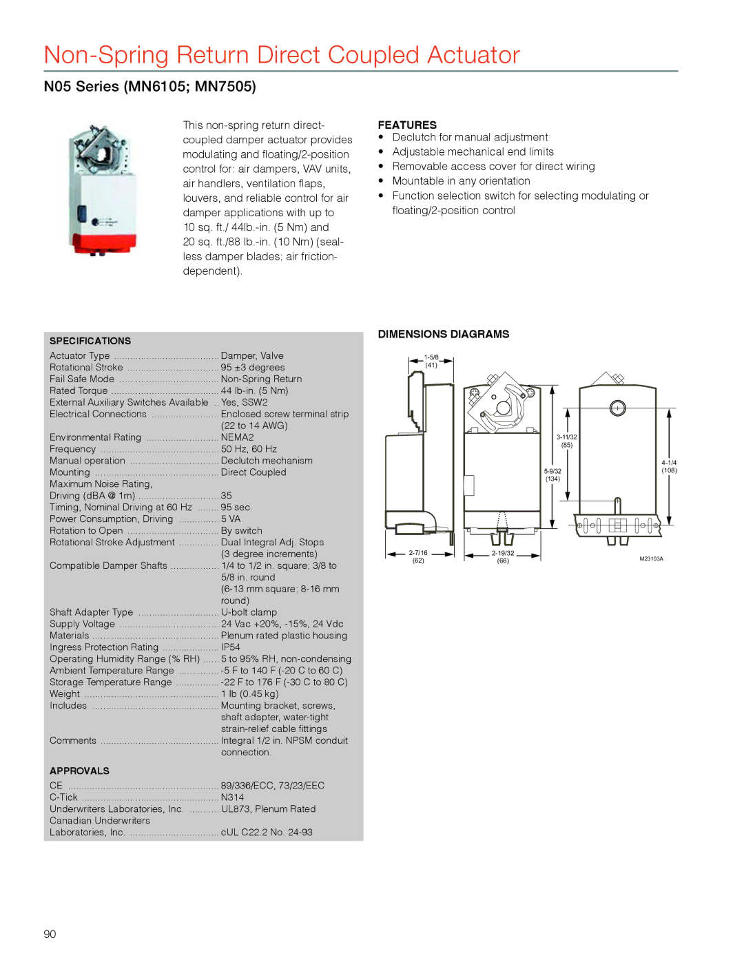 Honeywell MS4103 manual N05 Series MN6105 MN7505 