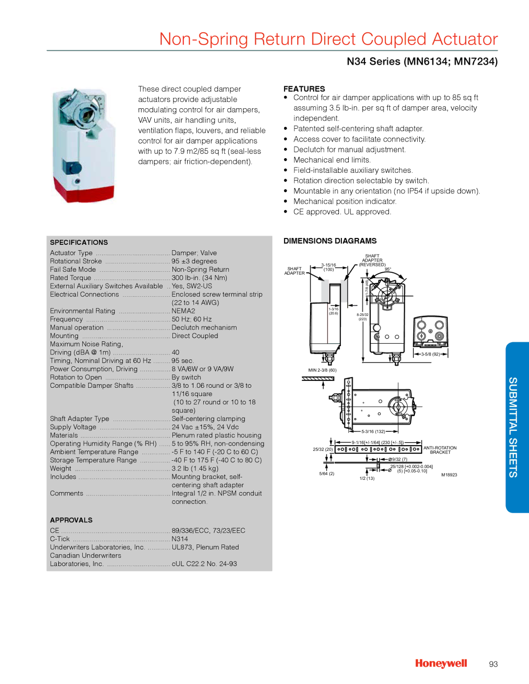 Honeywell MS4103 manual N34 Series MN6134 MN7234 