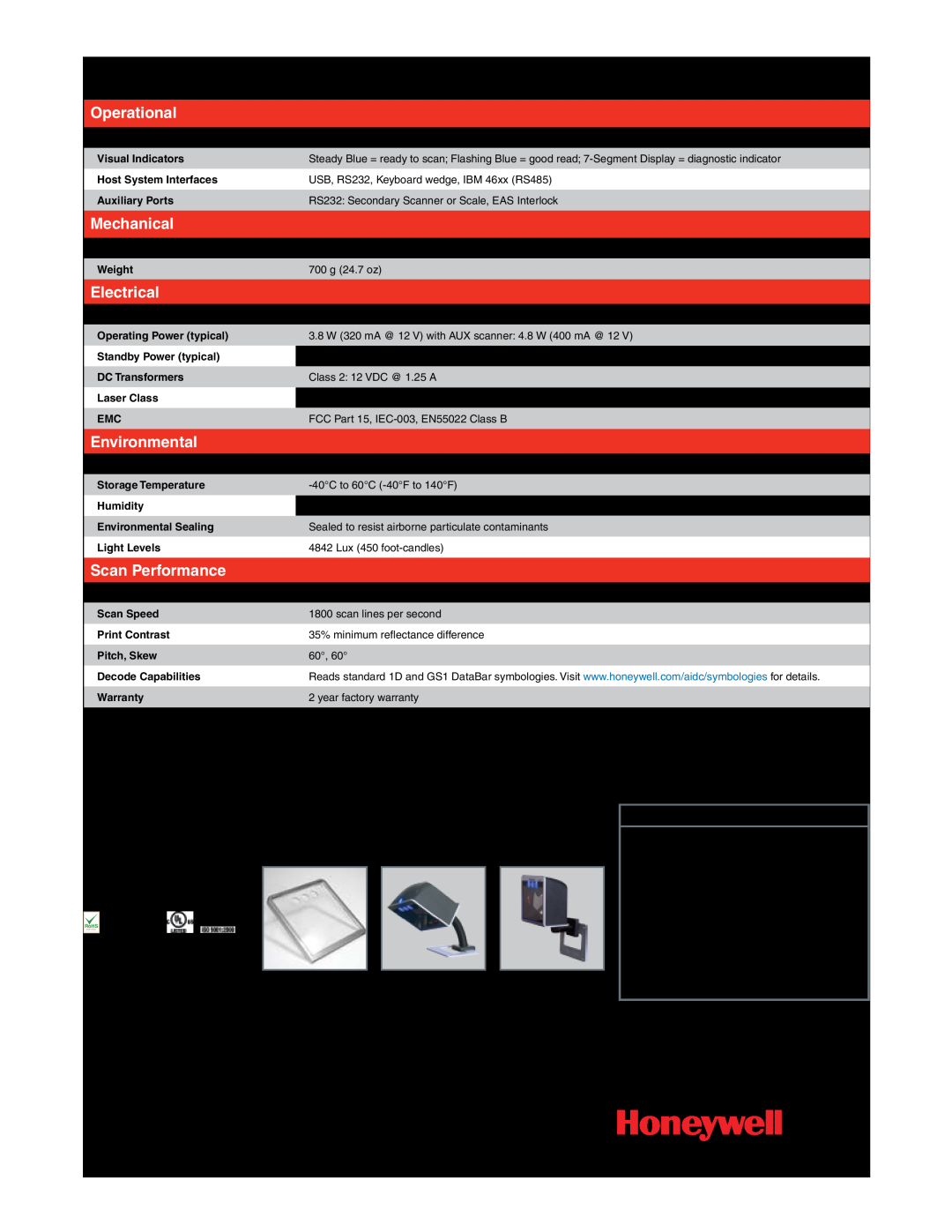 Honeywell manual For more information, Honeywell Security & Data Collection, MS7820 Solaris Technical Specifications 