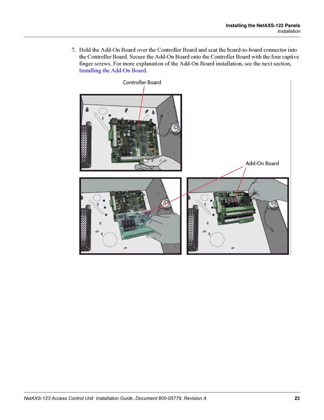 Honeywell NETAXS-123 manual Installing the NetAXS-123 Panels 