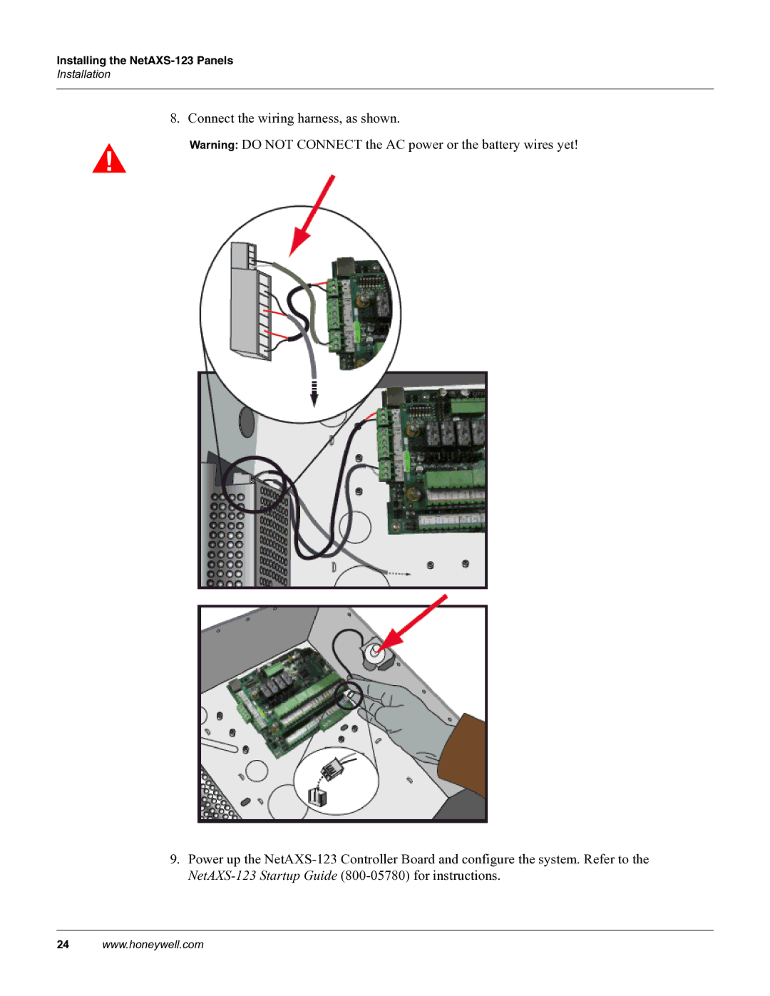 Honeywell NETAXS-123 manual Installing the NetAXS-123 Panels 