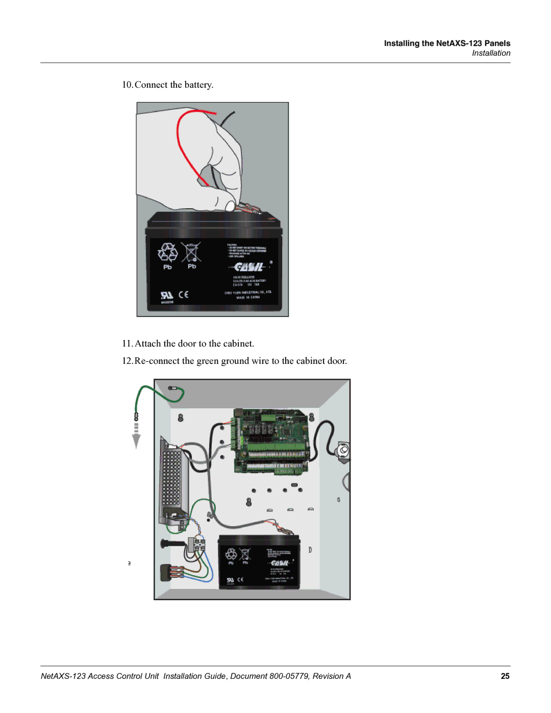 Honeywell NETAXS-123 manual Installing the NetAXS-123 Panels 