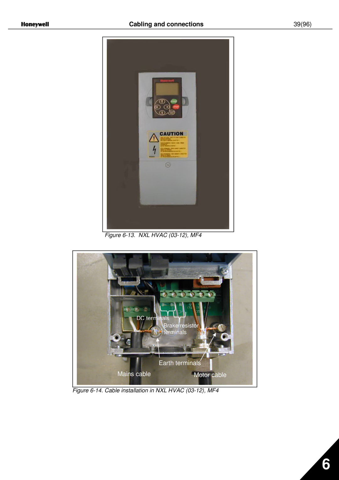 Honeywell user manual Cabling and connections 3996, NXL Hvac 03-12, MF4 