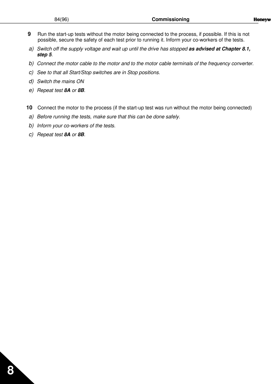 Honeywell NXL user manual Commissioning 