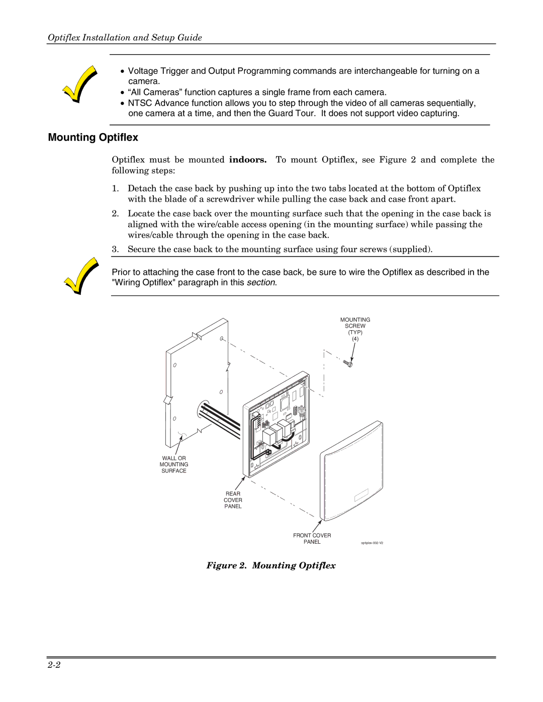 Honeywell setup guide Mounting Optiflex 