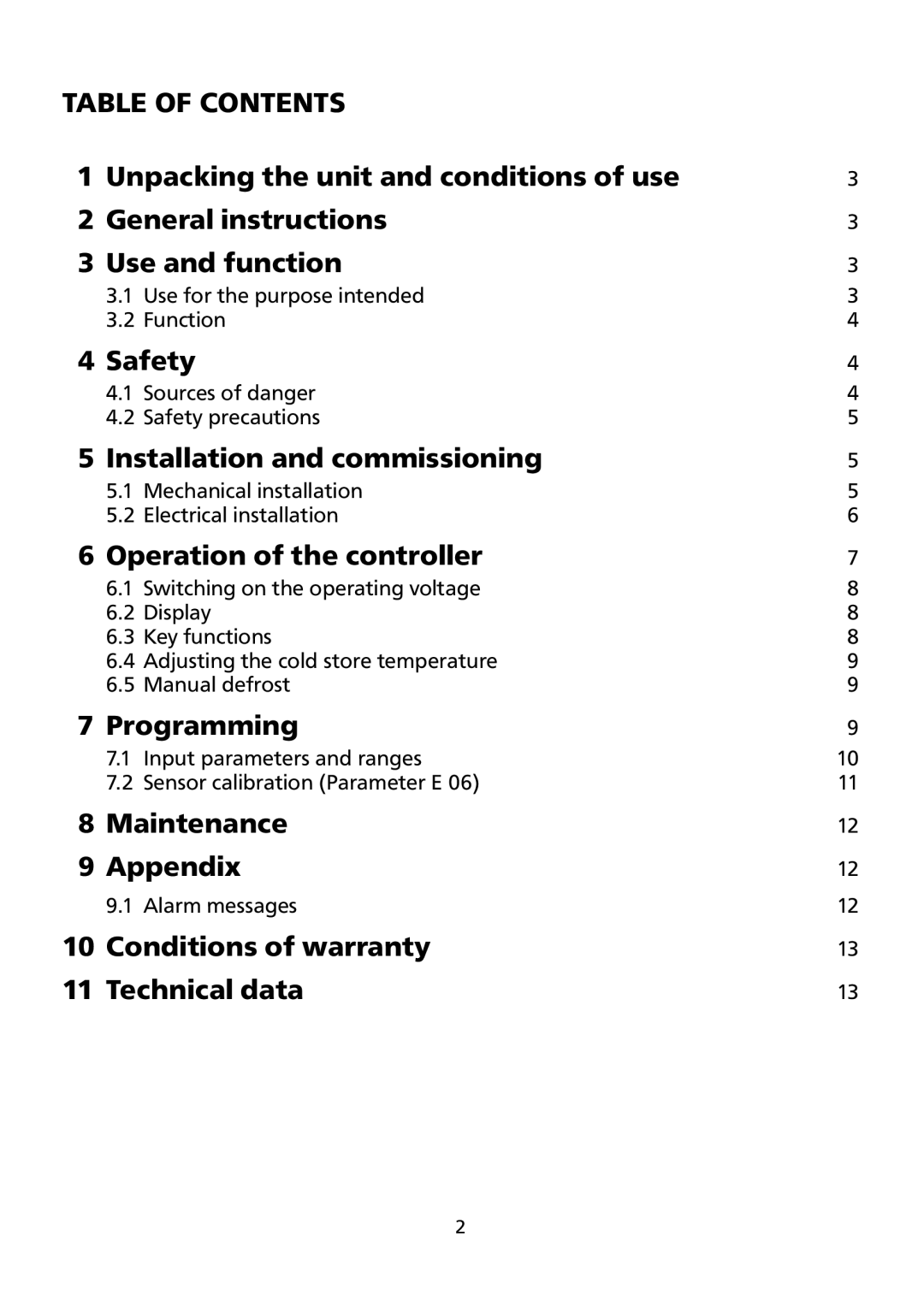 Honeywell PCR-100, PCR-110 manual Table of Contents 