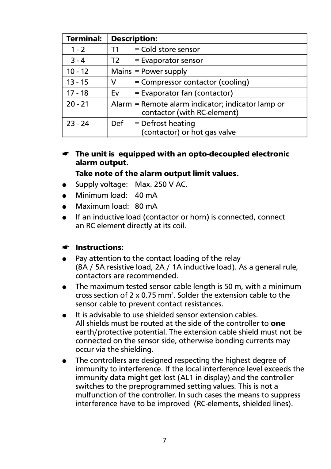 Honeywell PCR-300 RC manual Terminal Description, Instructions 